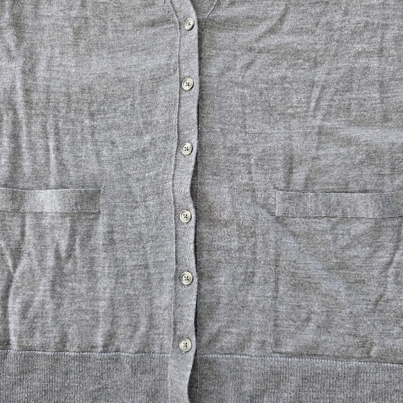 Banana Republic Merino Wool Sweater Cardigan Men Sz M Gray Long Sleeve ButtonUp - Picture 10 of 12